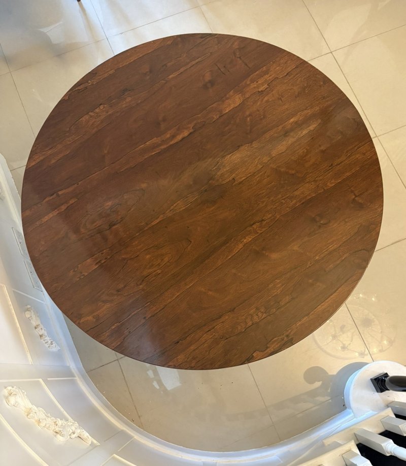 Outstanding Quality Antique Victorian Carved Rosewood Circular Dining Table - Image 10